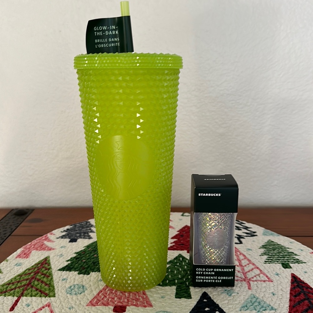 1- Starbucks Cup Studded Green & 1- Cup Ornament